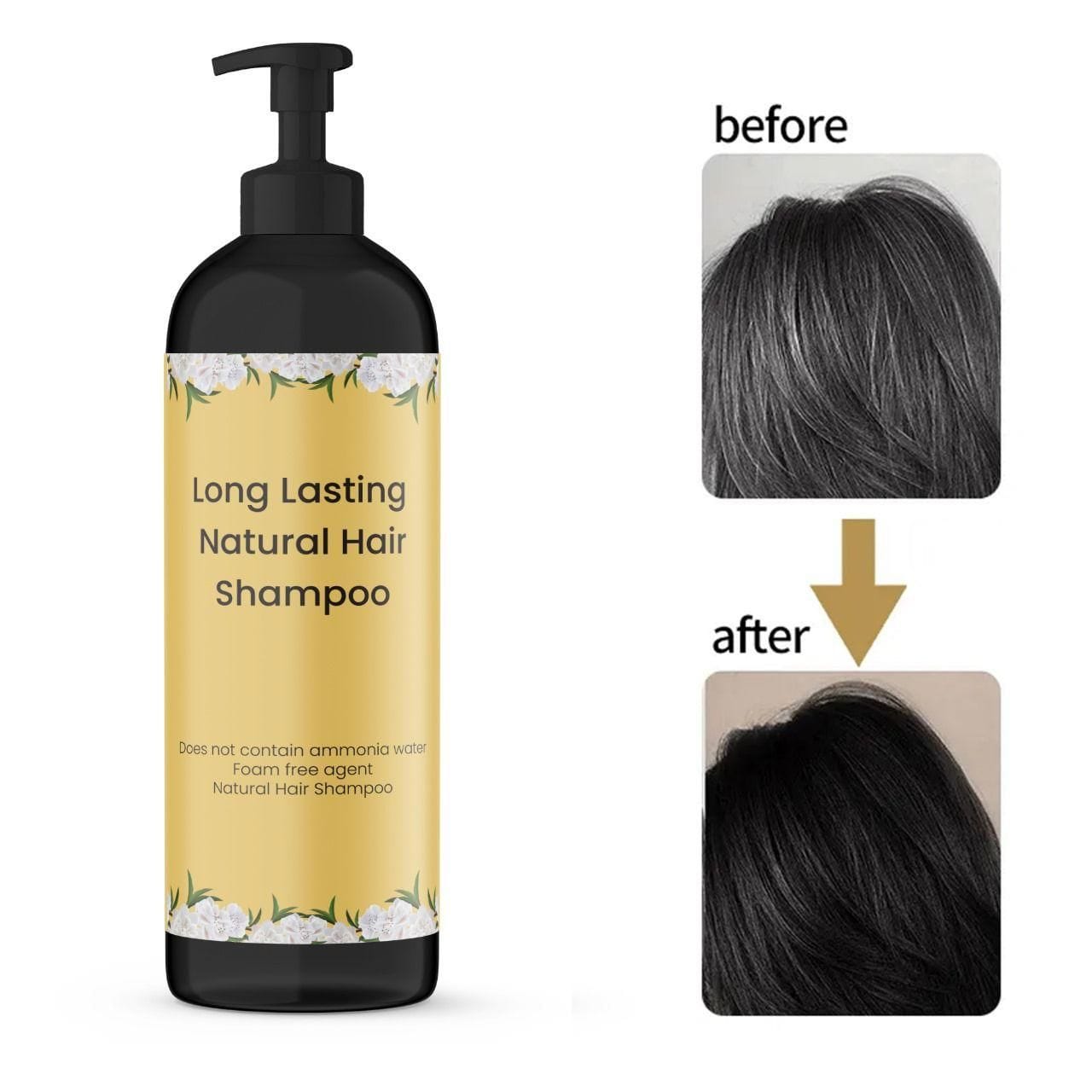 Hair Dye Long Hair Shampoo Natural Organic Dye (Pack of 2) Long Lasting Natural Hair Dye Shampoo (Pack of 2) Zaavio.co®