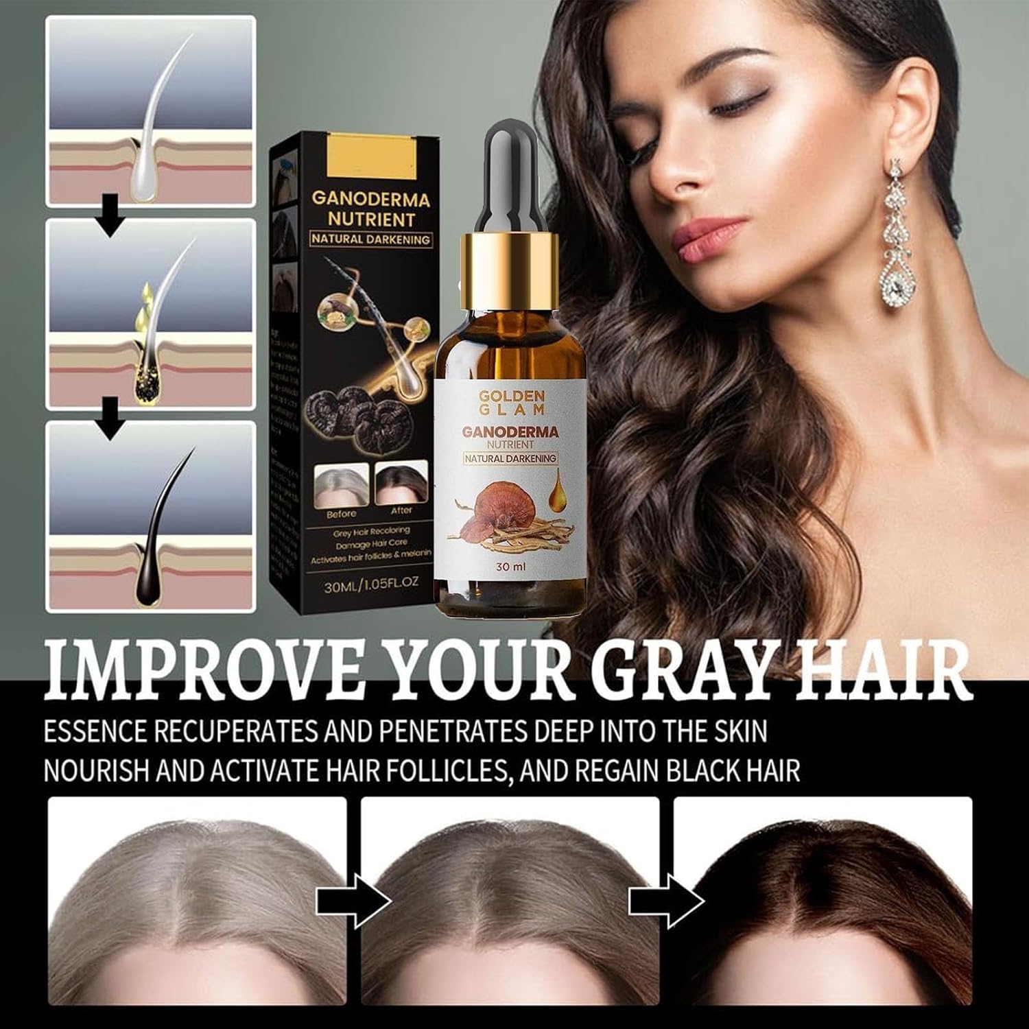 Hair Growth Serum Premature Greying Oil Serum Hair Oil - Anti-greying Hair Serum Anti-greying Hair Serum