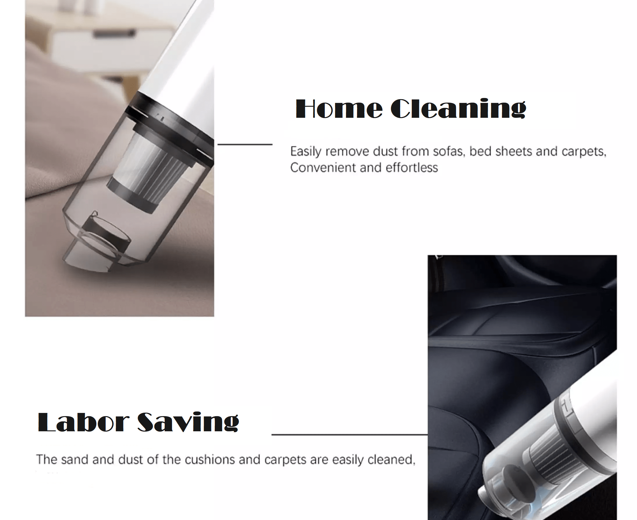Handheld Vacuum Cleaner for Home and Car Cordless Portable Handheld Vacuum Cleaner