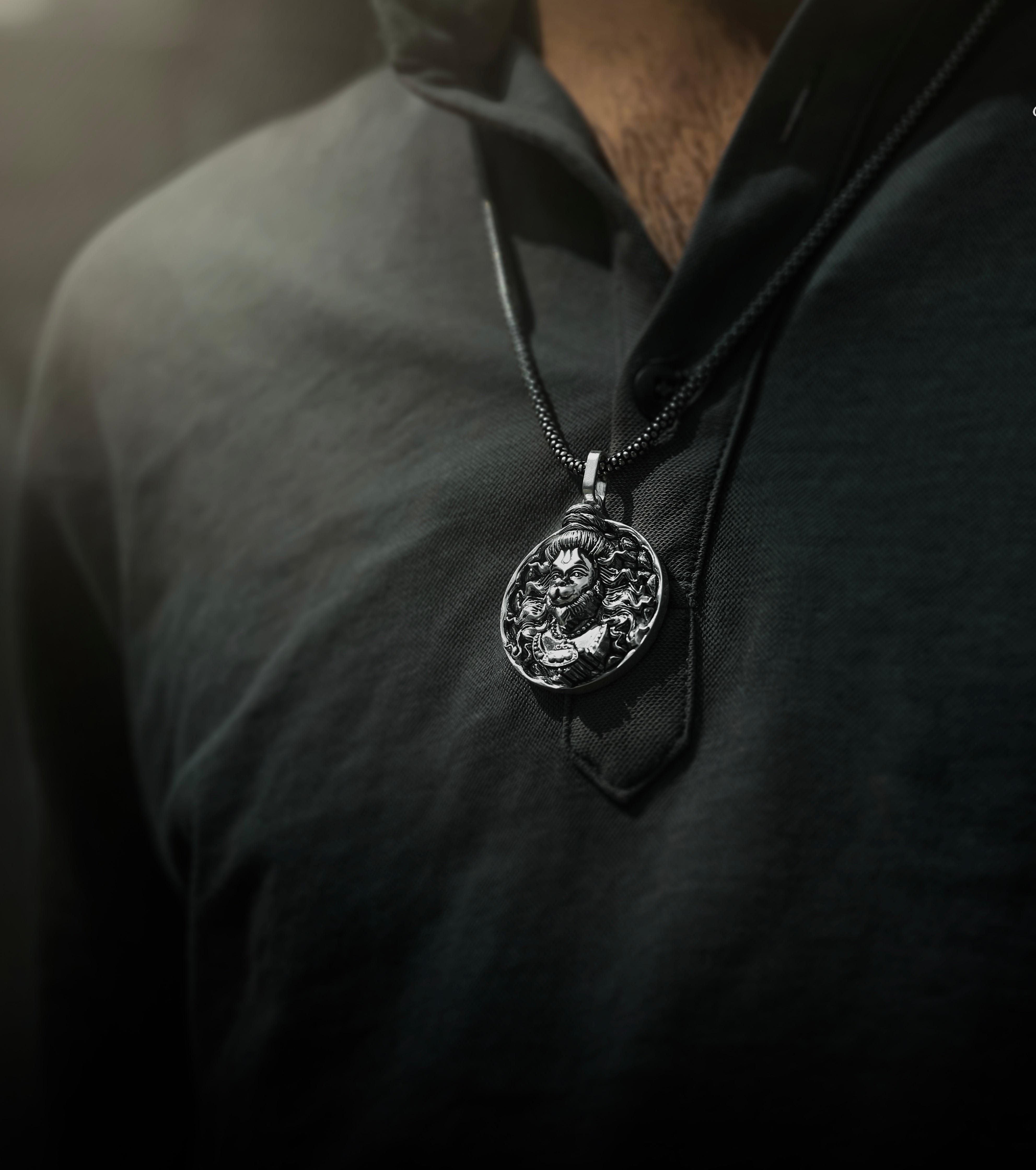 Hanuman Pendant™ Free Size Hanuman Pendant with Silver Chain