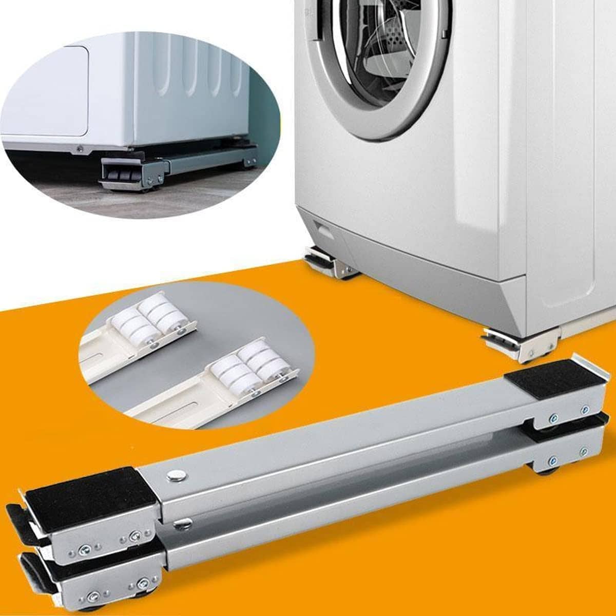 Heavy Duty Appliance Roller Stand (Set of 2) | Washing Machine Stand Movable Adjustable Accessories Heavy Duty Appliance Roller Stand (Set of 2)