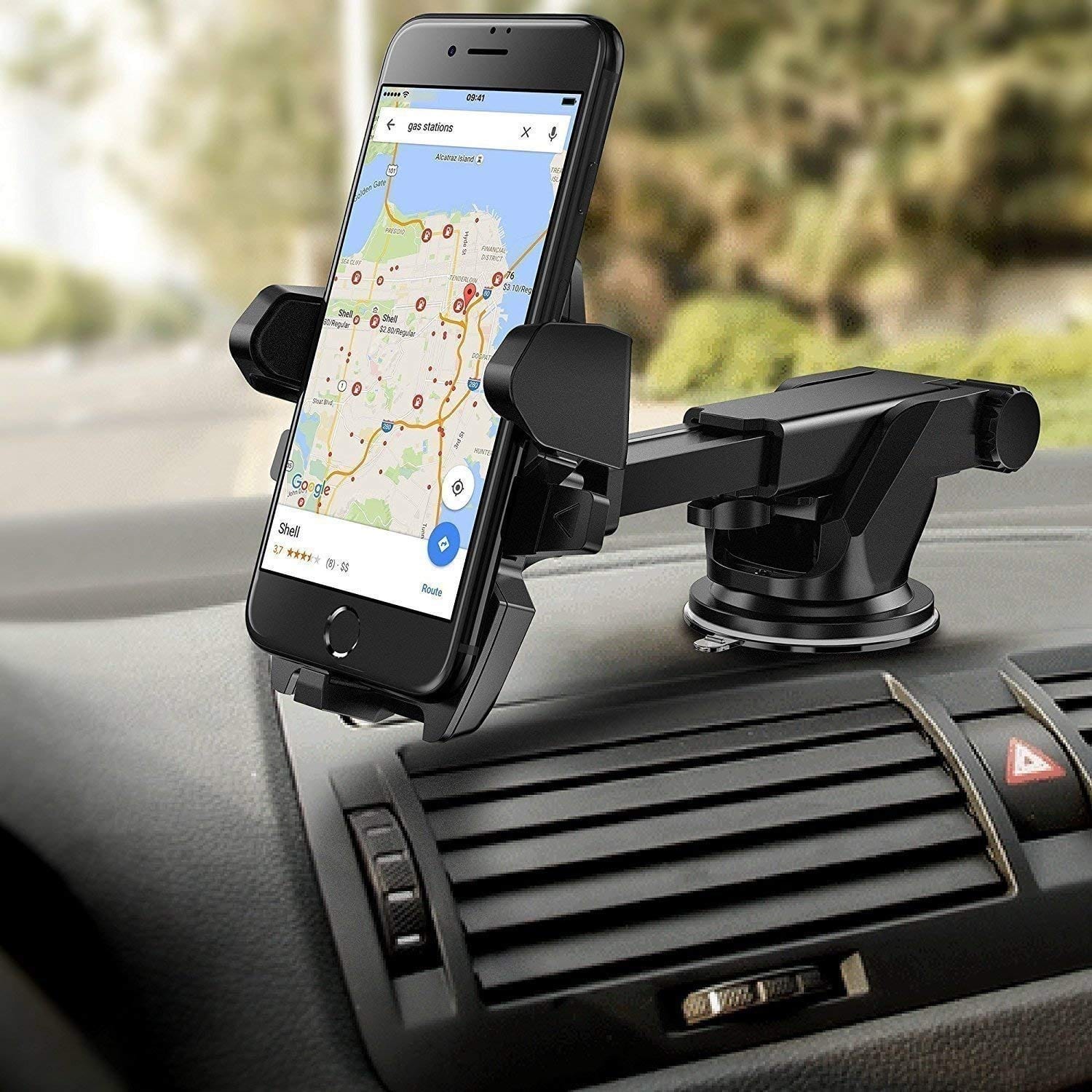 Holdezy™️ | Mobile Holder For Car Phone Holding Car Stand Dashboard Mobile Holder Holdezy™️ Adjustable Car Phone Holder with Suction Cup Zaavio®