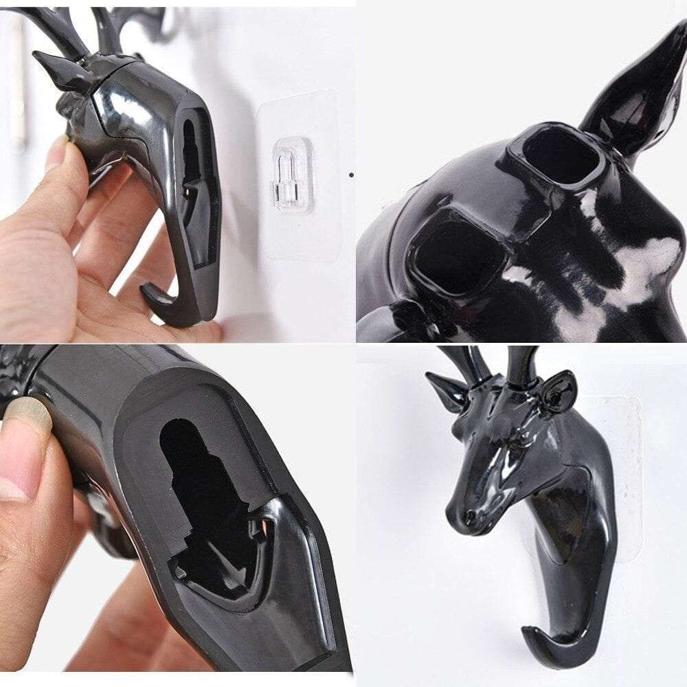 Home Decoration Wall Hanging Decorative Wall Hanger Key Holder - Self Adhesive Deer Head Hanging Hook Self-adhesive Deer Head Hanging Hook