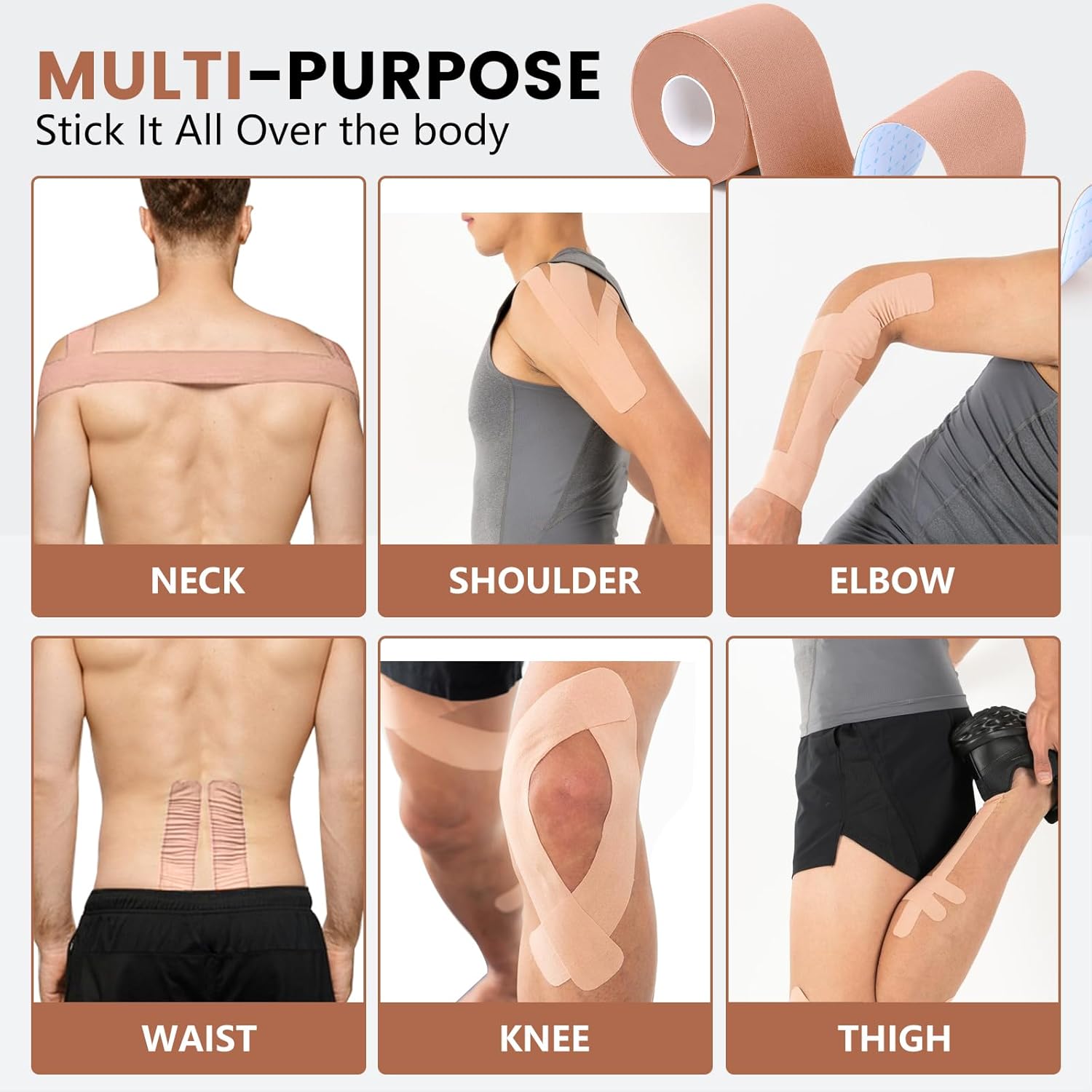 Kinestrixy™ | Muscle Pain Strain Spasm Relief Tape Cramp For Soreness Tape Mucle Kinestrixy™ Kinesiology Tape for Muscle Pain Relief Zaavio®