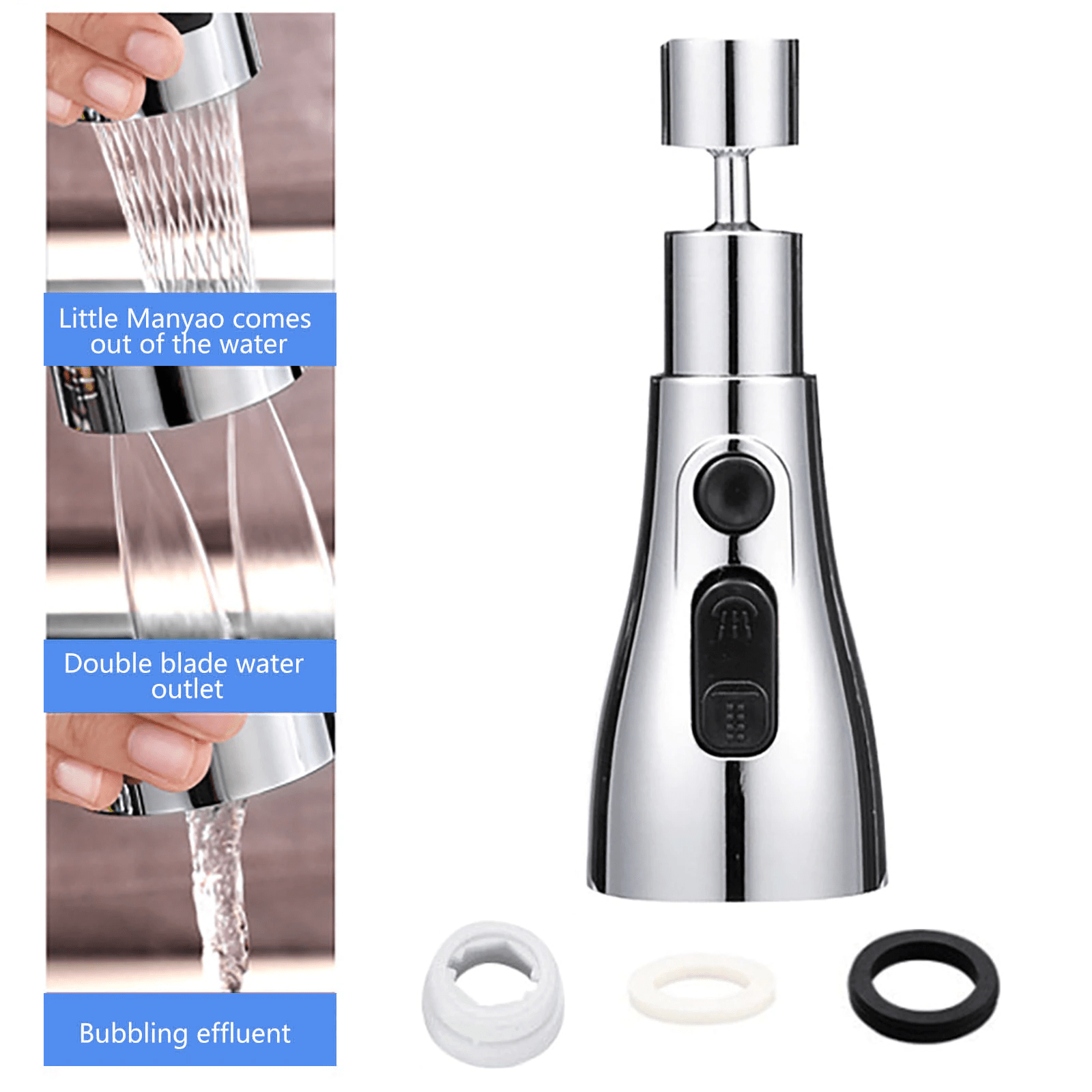 Kitchen Accessories Sink Tap Water Aerator Faucet Tap Purifier - 3 Modes Water Faucet Sprayer Faucezy™️ 3 Modes Water Sprayer Zaavio®