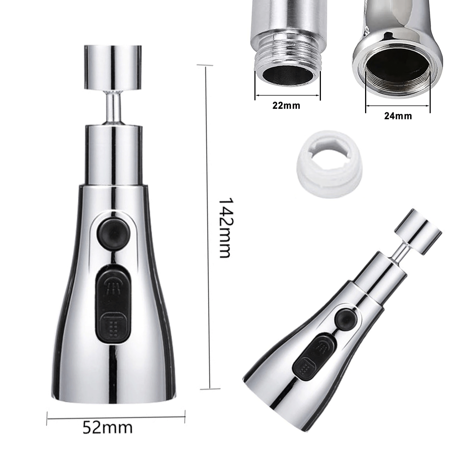 Kitchen Accessories Sink Tap Water Aerator Faucet Tap Purifier - 3 Modes Water Faucet Sprayer Water Faucet Sprayer 3 Modes