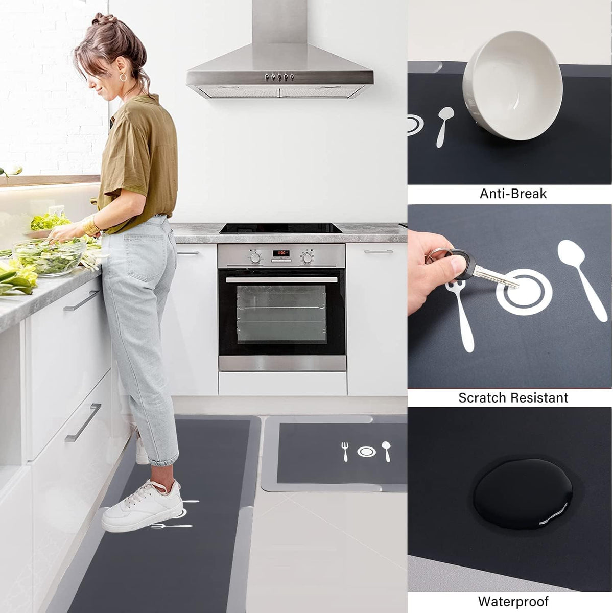 Kitchen Floor Mat (Combo of 2) | Floor Mat Kitchen Rubber Carpet Doorway Matting For Floor Kitchen Floor Mat (Combo of 2)