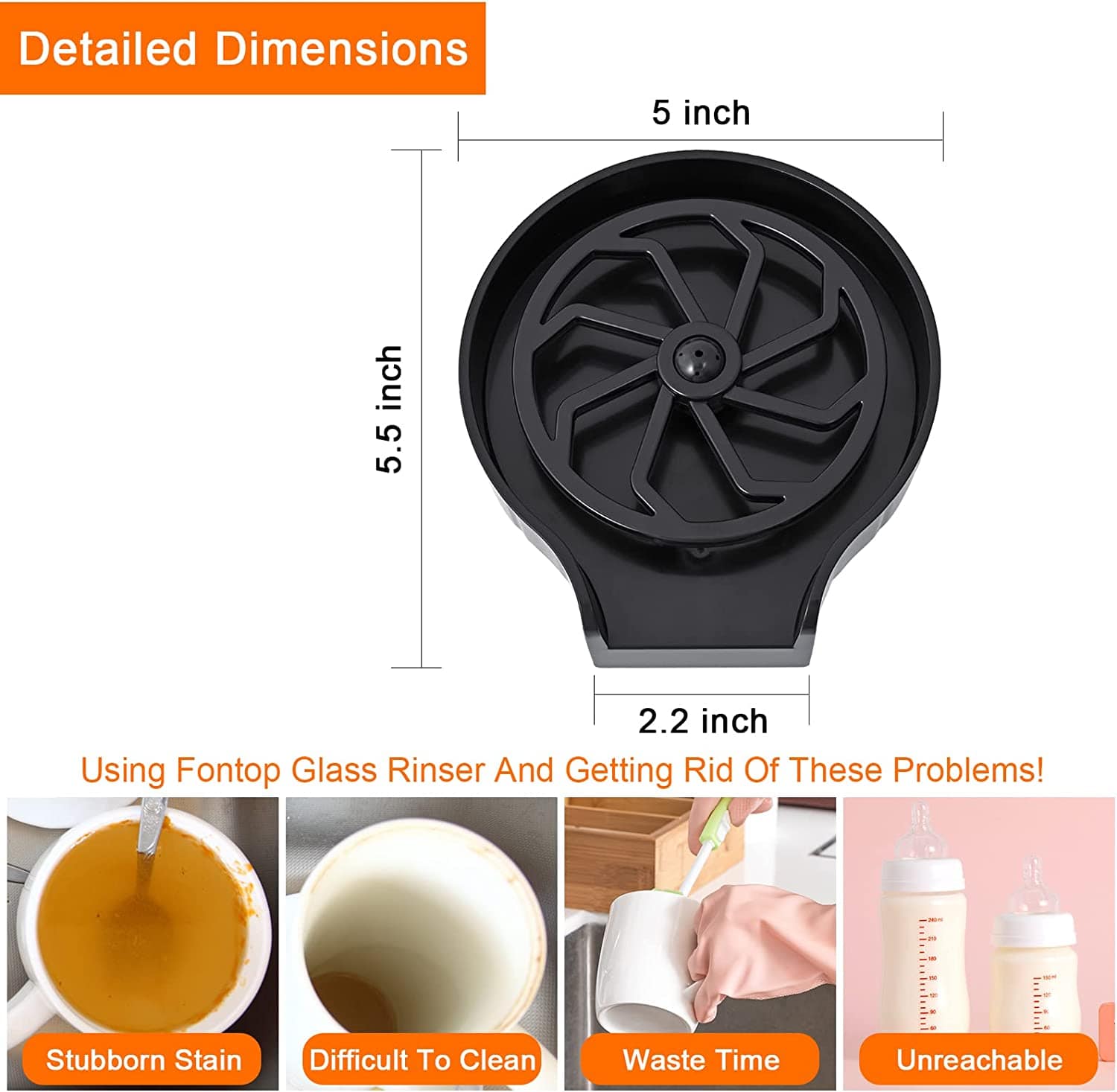 Kitchen Sink Tap Faucet Washer Taps Glass Water Rinser Large Kitchen Taphole Sink Rinser ABS Bar Washer