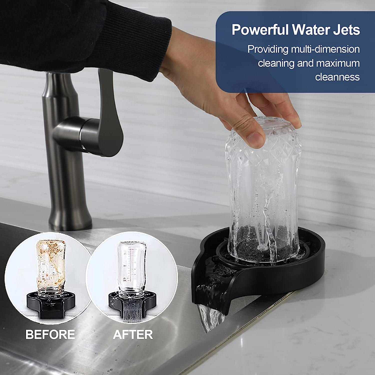 Kitchen Sink Tap Faucet Washer Taps Glass Water Rinser Large Kitchen Taphole Sink Rinser ABS Bar Washer