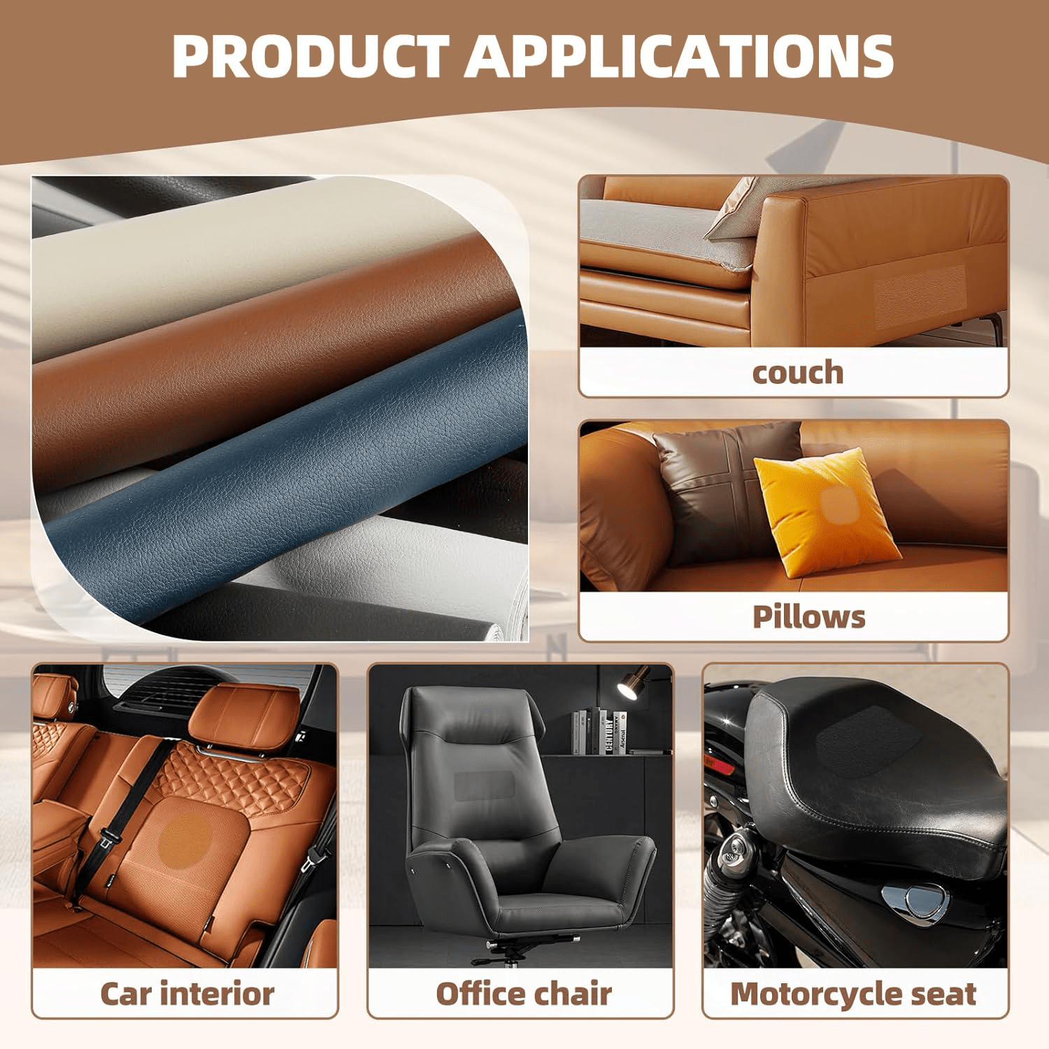 Leather Repair Tape - Black | Couch Repair Faux Leather Sofa Fixer Fabric Patch Tape Multipurpose Self-Adhesive Leather Sheet(30cm × 60cm)