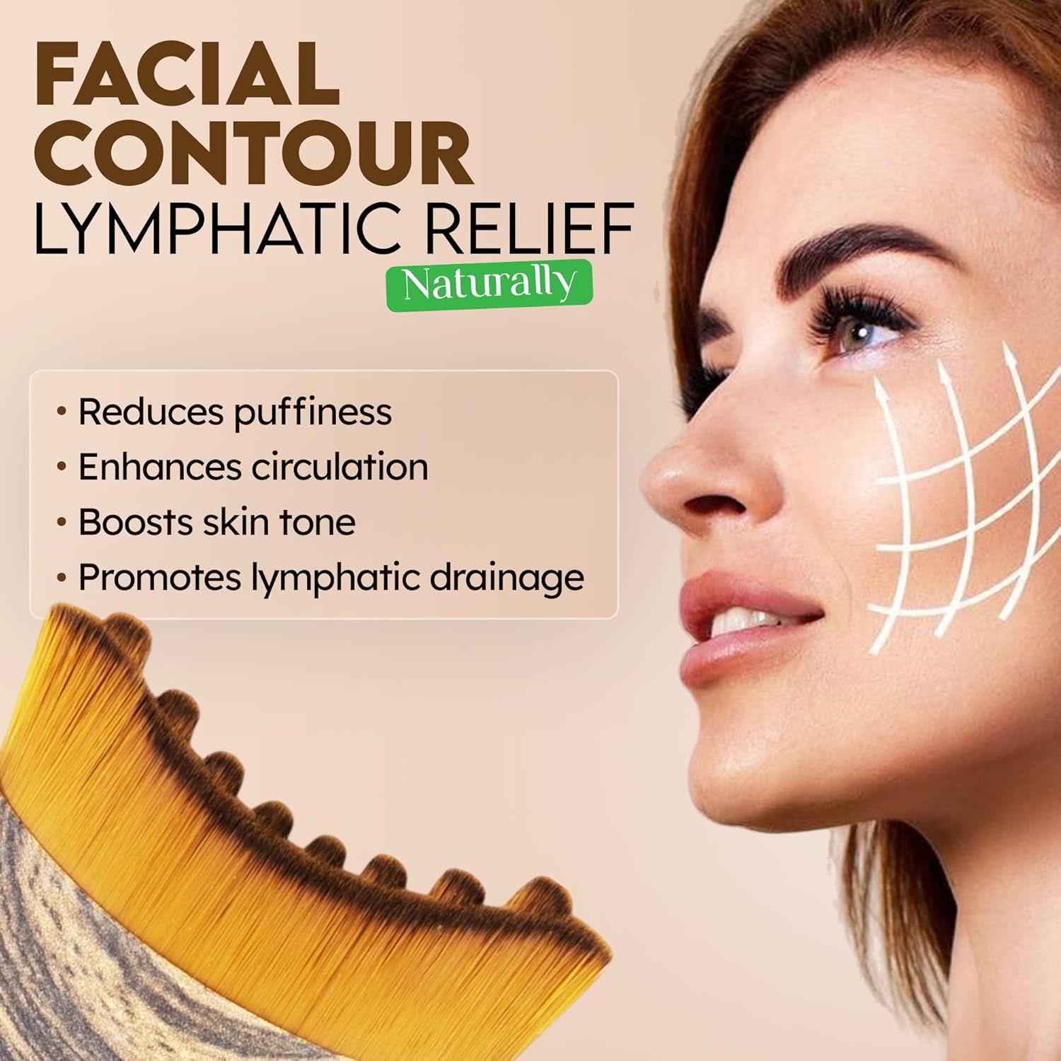 Lymphatic Contour Face Brush| Skincare Products Face Brush Facial Cleansing Brush Soft Skin Lymphatic Contour Face Brush