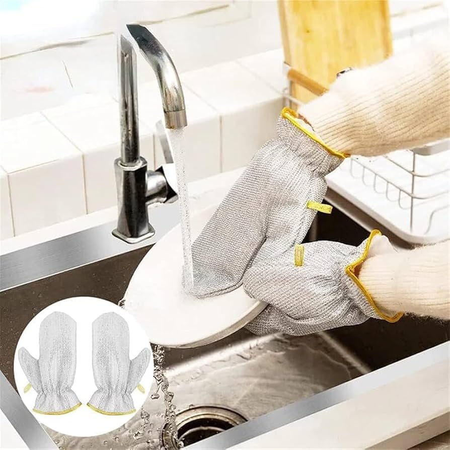 Dish Cleaning Scrubber Gloves