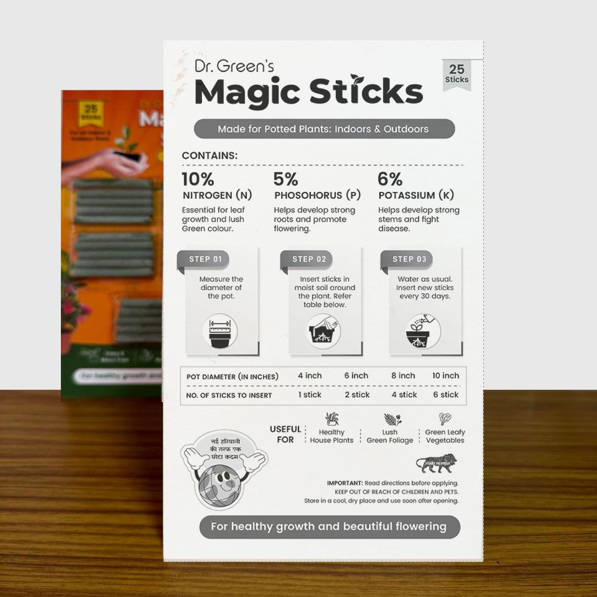 Magic Sticks - (Pack of 2 - 25 Sticks) | Plant Fertilizer Grow Plants Natural And Organic Fertilizer For Plants Magic Sticks - (Pack of 2 - 25 Sticks) Zaavio®