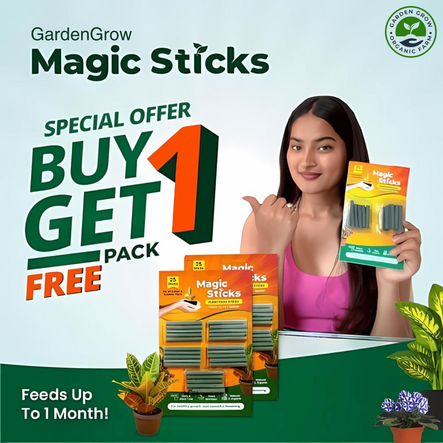 Magic Sticks - (Pack of 2 - 25 Sticks) | Plant Fertilizer Grow Plants Natural And Organic Fertilizer For Plants Magic Sticks - (Pack of 2 - 25 Sticks) Zaavio®