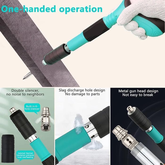 Manual Steel Nail Drilling Tool | Nail Gun Staple Electrical Cordless Pneumatic Stable Gun For Wood All in 1 Gunvoxy™️Manual Steel Nail Drilling Tool Zaavio®