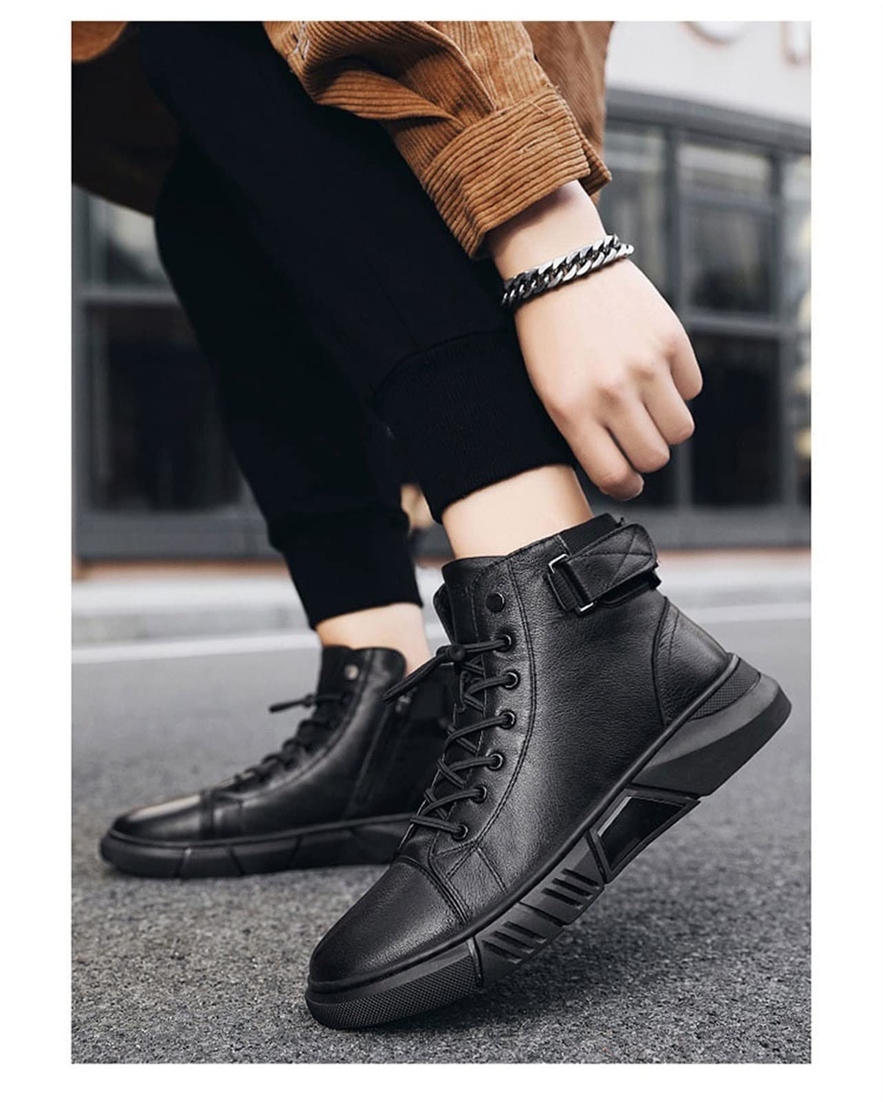 Men's Casual Leather Boots | Mens Shoes Black Chelsea Boots For Guys Ankle High Shoe Menswear 10 Men's Casual Leather Boots