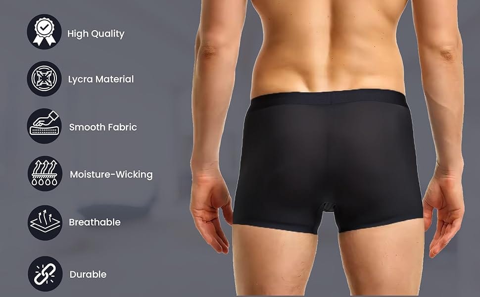 Men's Icy Silk Underwear (set of 3) Boxers | Men's Underwear Trunks Inner Wear Underclothes Boxer Briefs Men's Icy Silk Underwear (set of 3)