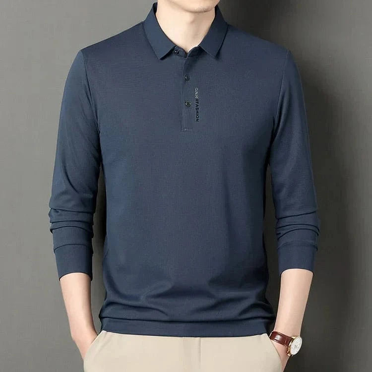 Men's Long Sleeve Lapel T-shirt (Set of 4) | Polo T shirts For Men Tee Shirts Full Sleeve Cotton Tshirts Men'S Solid Long Sleeve T-Shirt with Lapel (Set of 4)