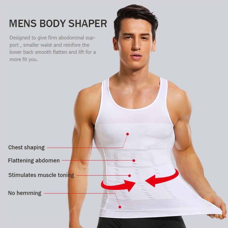 Men Tummy Tucker Slimming Vest Mens Waist Trainer Undershirt Trimmer XXL Men's Waist Trainer Vest