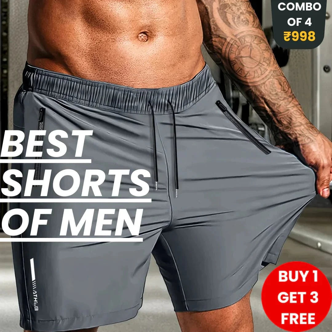 Mens Cotton Shorts Menswear Short For Running Stylish Combo | Men's Cotton Shorts (set of 4) Men's Stretchable Cotton Shorts for Summers (Set of 4)