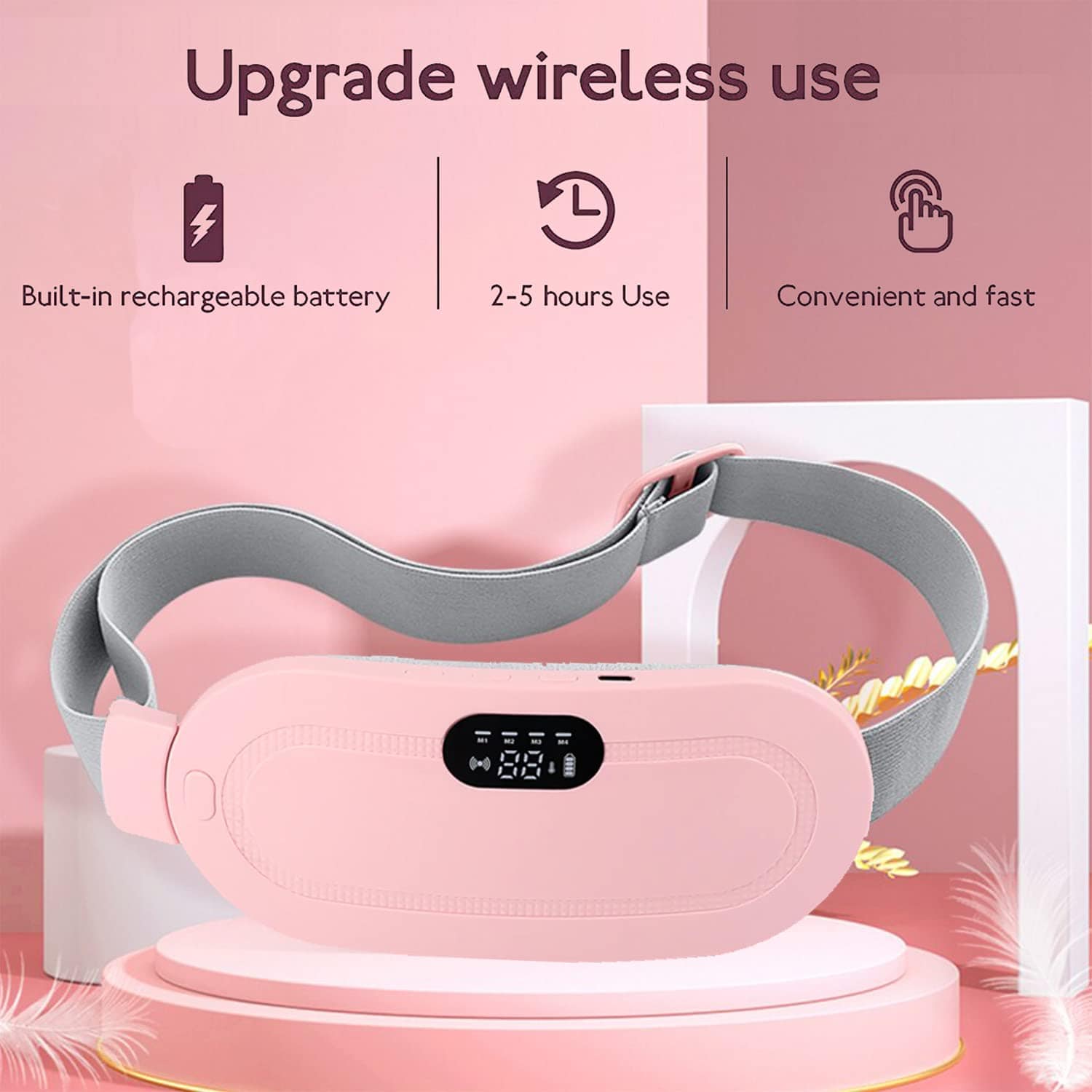 Menstrual Cramps Pain Relief Pain Reliever Heating Warming Pad - Portable Menstrual Belt and Massager Perioxy™ Heating Pad Zaavio®