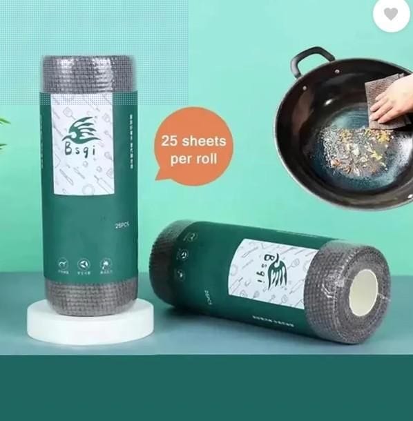 Microfiber Cleaning Cloth Roll | Microfiber Cloth Dust Cleaning Dusting Glass Kitchen Wiping Clothes Microfiber Cleaning Cloth Roll – (25 Sheets) Reusable & Super Absorbent