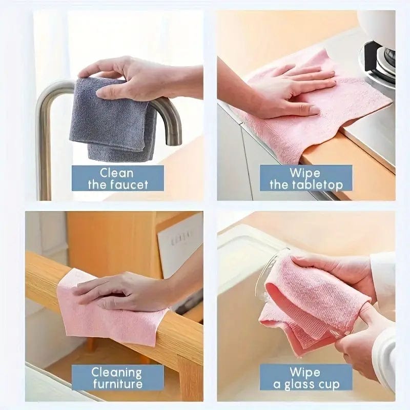 Microfiber Cleaning Cloth Roll | Microfiber Cloth Dust Cleaning Dusting Glass Kitchen Wiping Clothes Microfiber Cleaning Cloth Roll Zaavio.co®