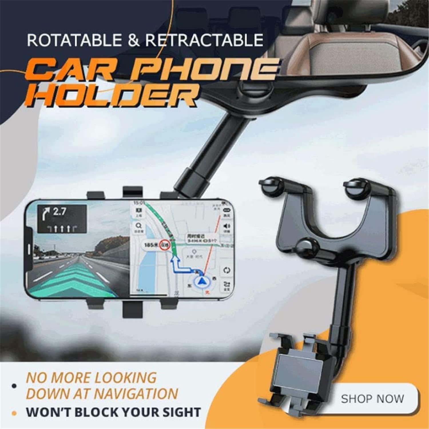 Mobile Stand Phone Holder Mobile Phone Holder Stand Cell Clip Holder - Verzo™️ Verzo™️ Rearview Mirror Phone Holder Zaavio®
