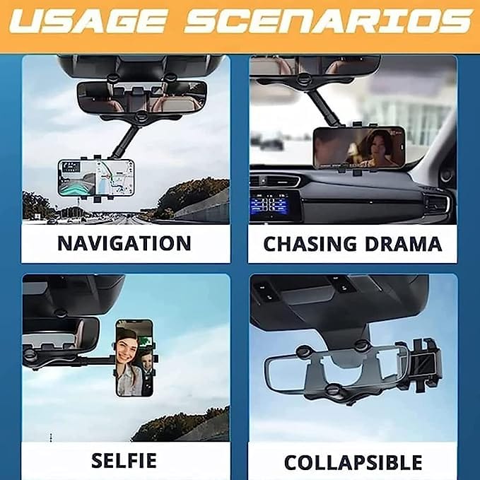 Mobile Stand Phone Holder Mobile Phone Holder Stand Cell Clip Holder - Verzo™️ Verzo™️ Rearview Mirror Phone Holder Zaavio®