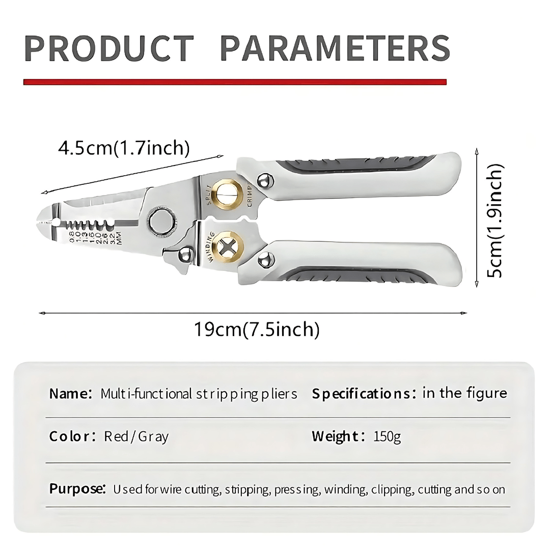 Multi-functional Wire Stripper And Cutter | Wire Stripper Cutter Tool Cable Hand Cutter Electrician Tool Multi-Functional Wire Stripper & Cutter