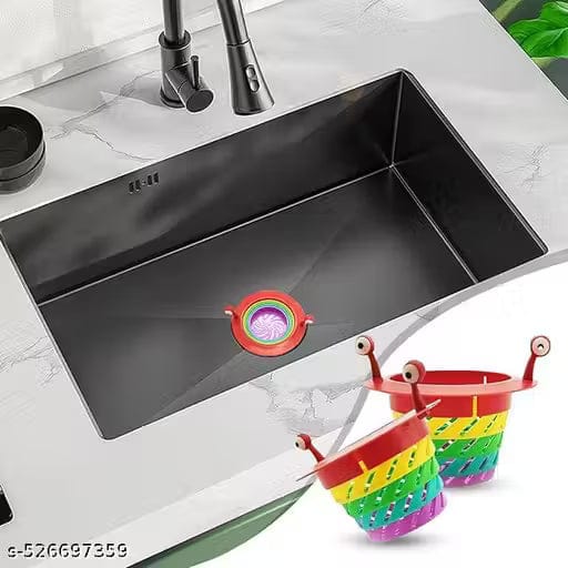 Multicolor Kitchen Sink Strainer (Set of 2) | Kitchen Sink Washbasin Strainer Basket Drain Clogged Cleaner Home & Kitchen Multicolor Kitchen Sink Strainer (Set of 2)