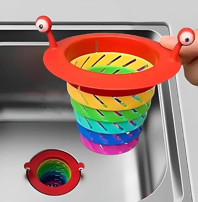 Multicolor Kitchen Sink Strainer (Set of 2) | Kitchen Sink Washbasin Strainer Basket Drain Clogged Cleaner Home & Kitchen Multicolor Kitchen Sink Strainer (Set of 2)