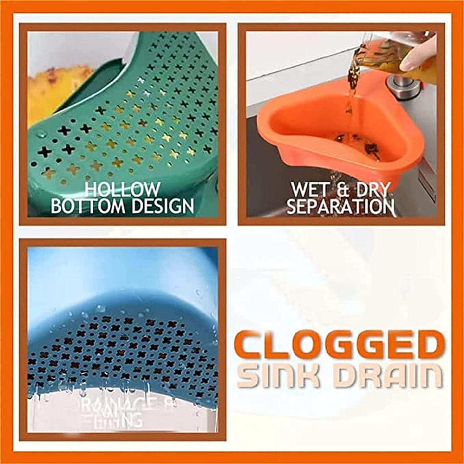 Multipurpose Kitchen Sink Organizer Corner Dish (Set of 3) Multipurpose Kitchen Sink Organizer Corner Dish (Set of 3)