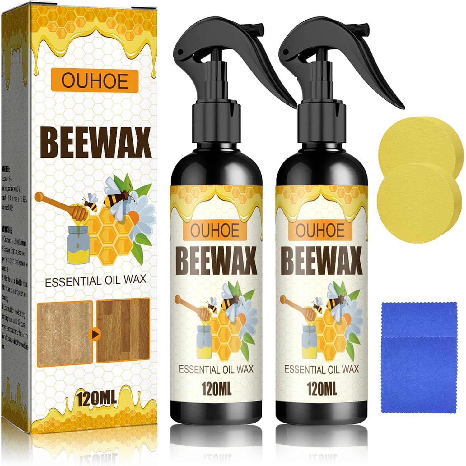 Natural Beeswax Wood Polish Spray (Pack of 2) Natural Beeswax Wood Polish Spray (Pack of 2) Zaavio®