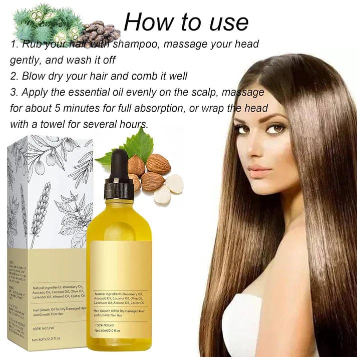 Natural Hair Growth Oil | Fall Control Hairline Growth Oil For Men And Women Natural Hair Growth Oil (Set of 2)