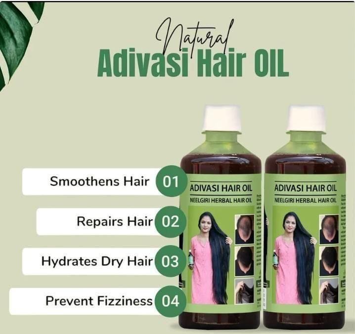 Natural Herbal Hair Oil (Buy 1 Get 1 Free) Natural Adivasi Herbal Hair Oil (Buy 1 Get 1 Free)