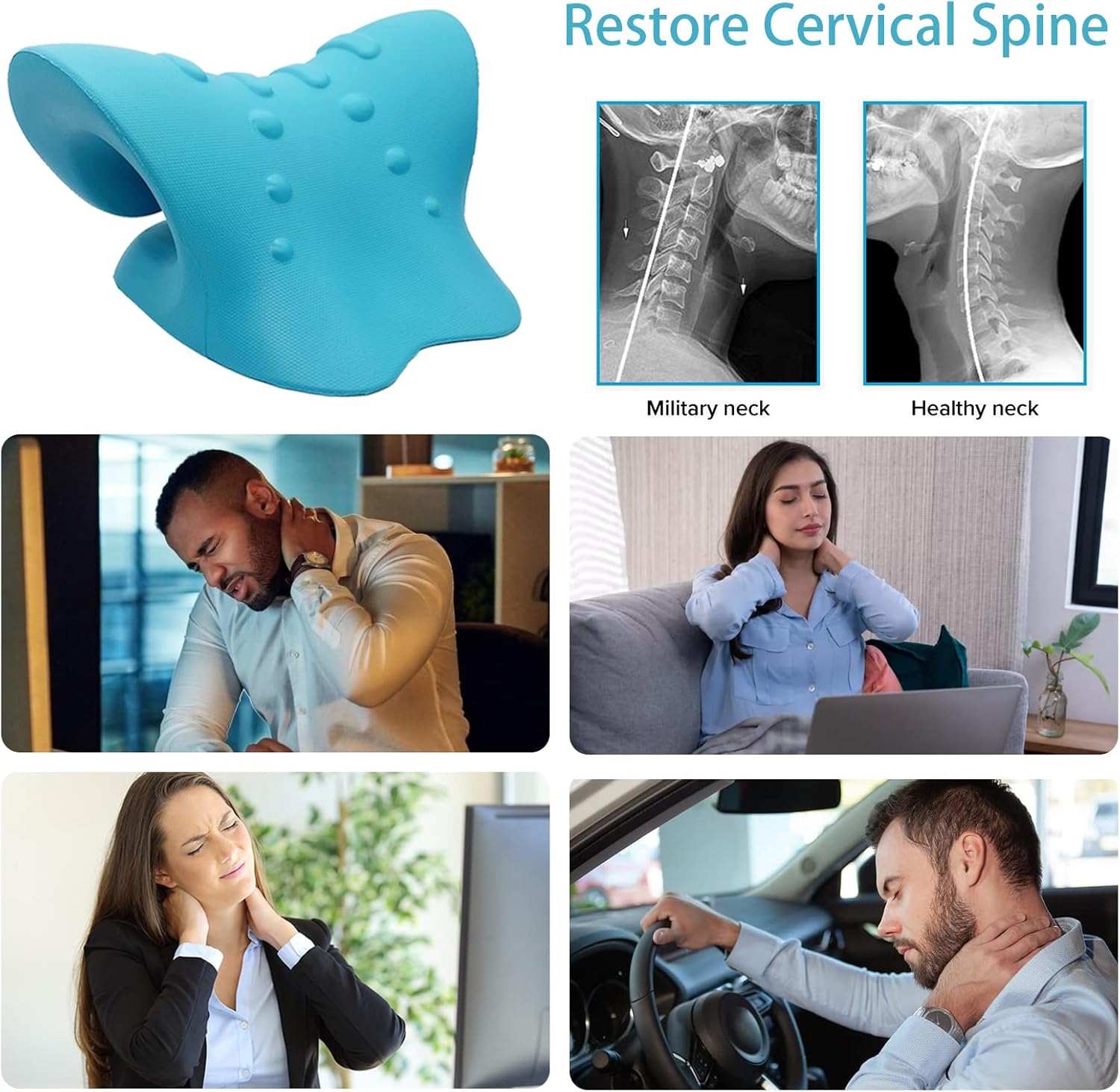 Nekrest™ | Cervical Pain Neck Pillows Cervical Pillow For Neck Pain Large Nekrest™ Neck Stretcher Zaavio®