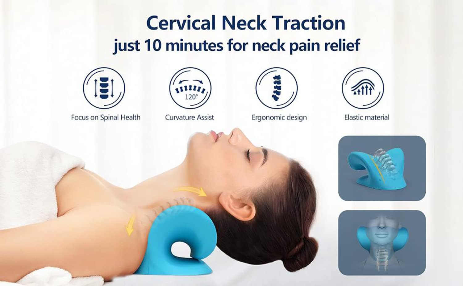 Nekrest™ | Cervical Pain Neck Pillows Cervical Pillow For Neck Pain Large Nekrest™ Neck Stretcher Zaavio®