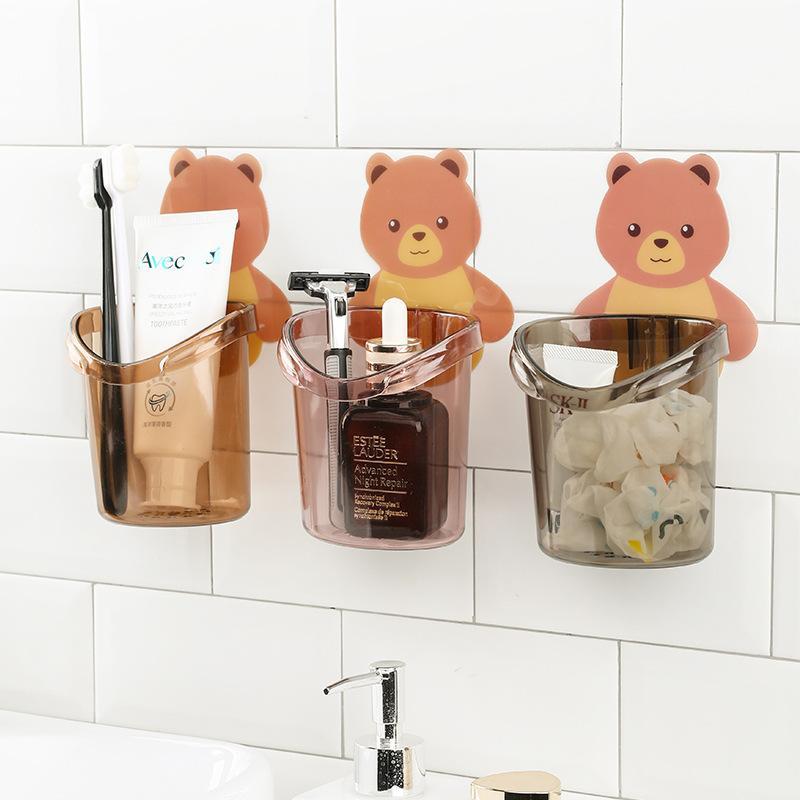 Teddy Bear Wall-Mounted Bathroom Organiser (Set of 3)