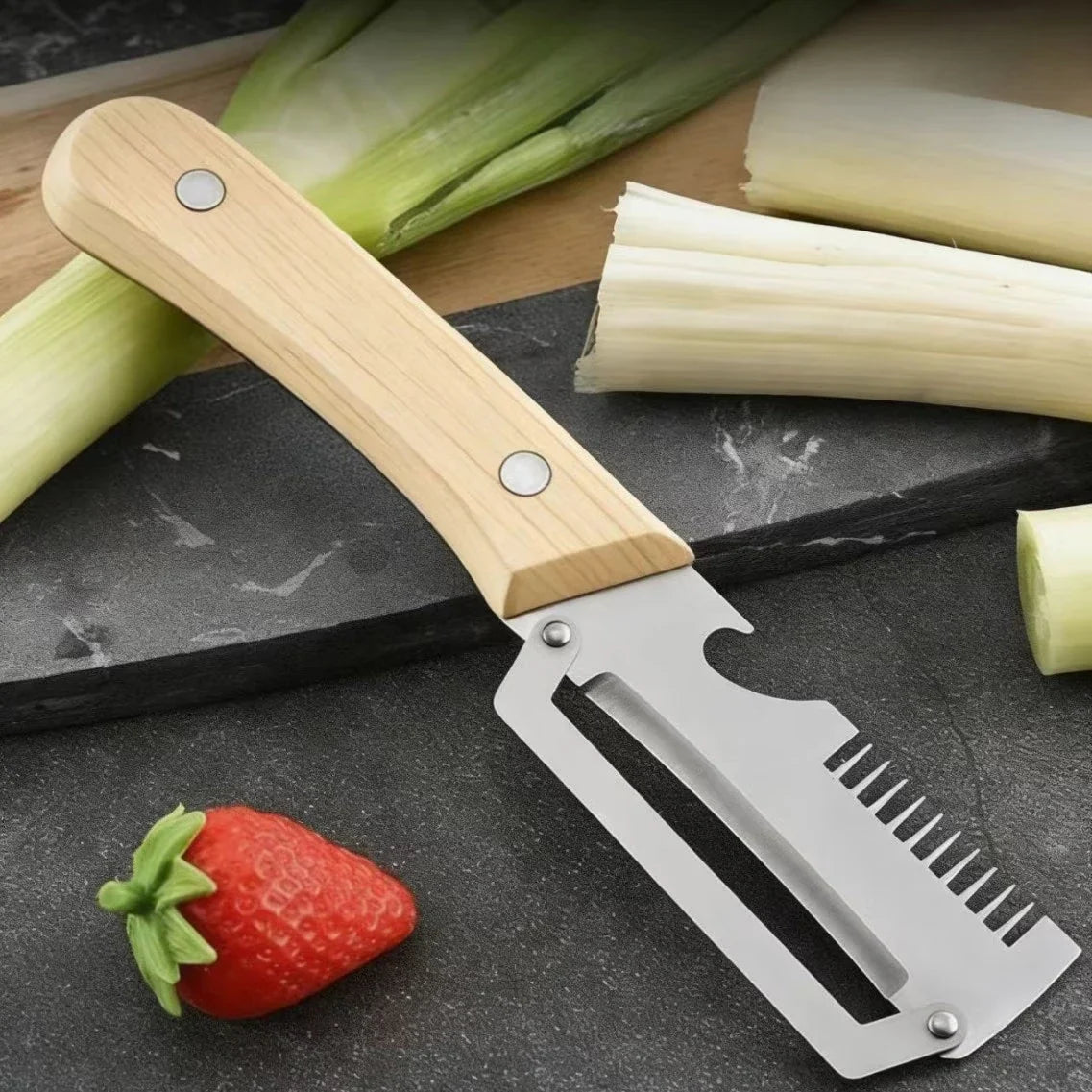SliceGrip Pro Stainless Steel Onion Holder & Peeler Tool - Buy 1 Get 1