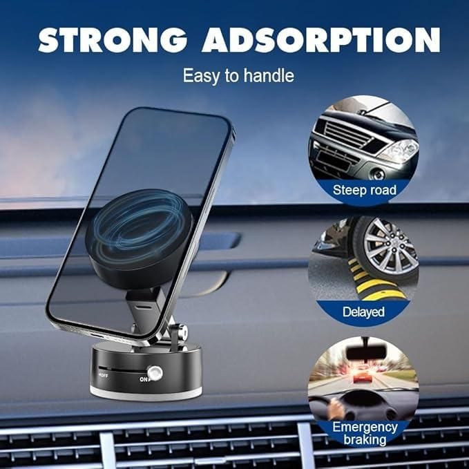 Portable Magnetic Phone Holder | Phone Stand Holder Car Mobile Vaccum Suction Magnetic Holder Portable Magnetic Phone Holder