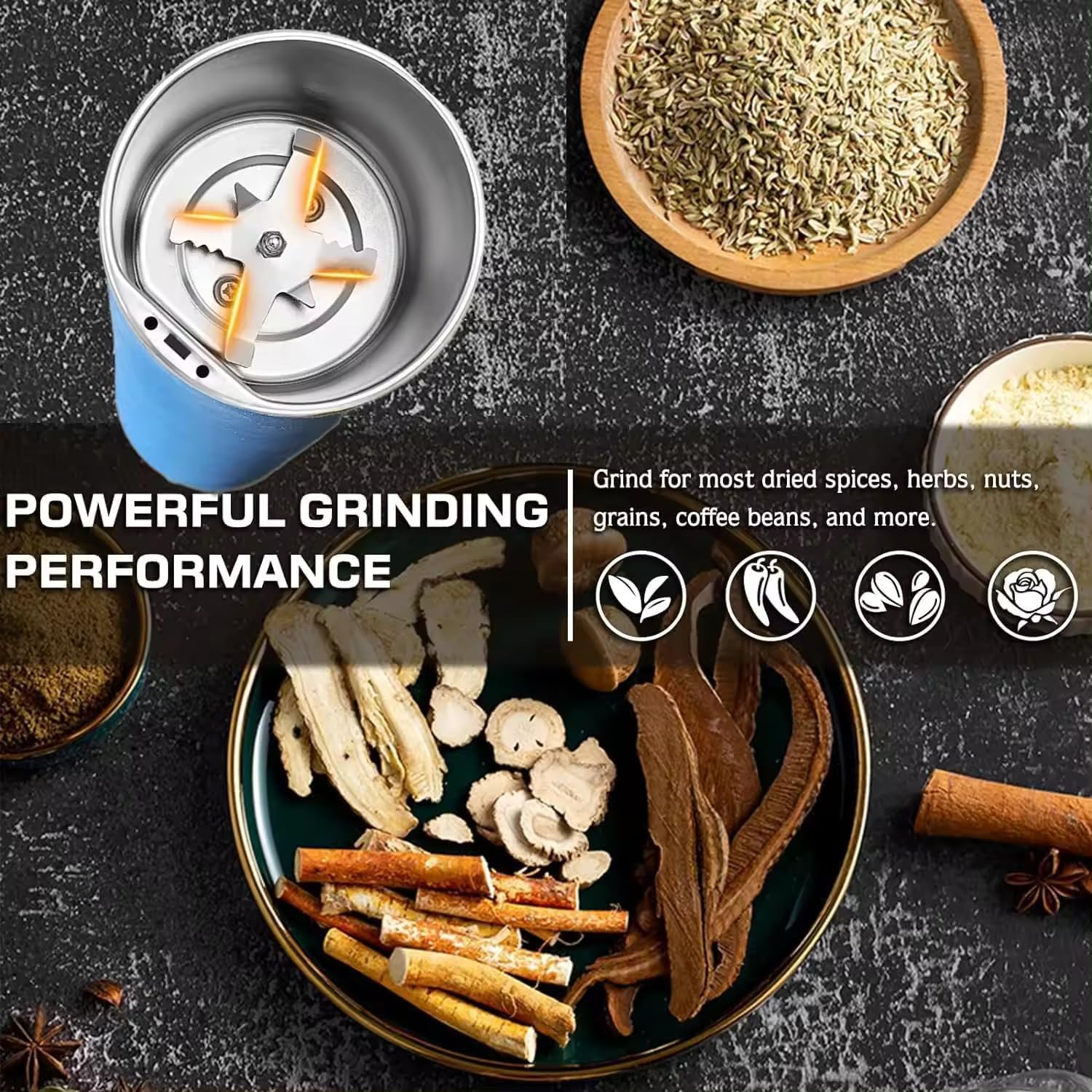Portable Spice & Coffee Grinder | Grind Machines Coffee Blender Bean Grinder Machine For Home Portable Spice & Coffee Grinder