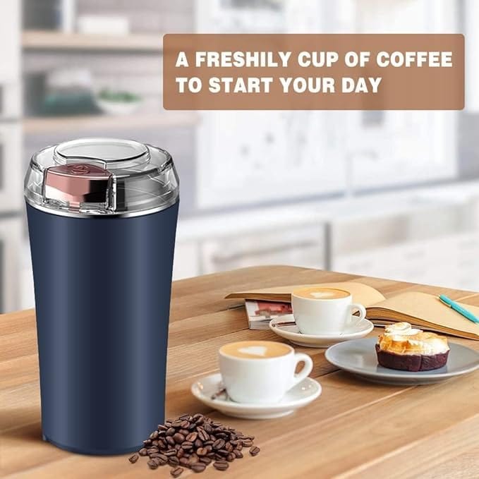 Portable Spice & Coffee Grinder Portable Grinder with Powerful Stainless Steel Blades – One-Touch Quick Grinding for Masala, Spices, Nuts, Grains & Coffee