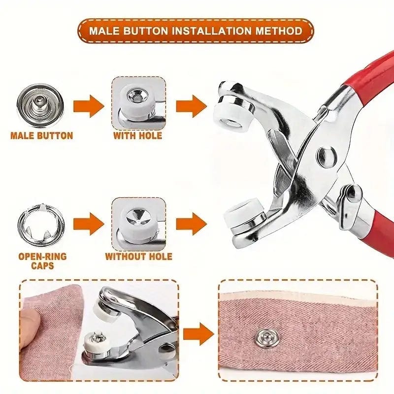 Press Stud Kit 100 Pcs Stud Free Press Stud Kit
