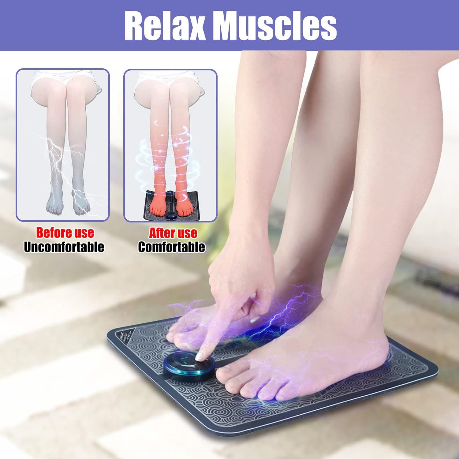 Pulsezy™| EMS Leg and Foot Massager Mat Electrical Pad Pulsezy™ Zaavio.co®