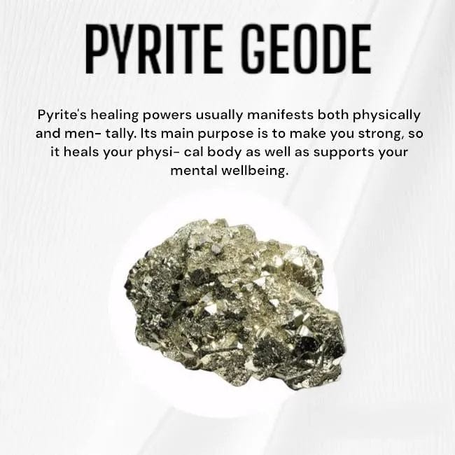 Raw Pyrite Geode Stone | Pyrite Bracelet Stone Rings Crysals Gemstones For Healing Large Size Raw Pyrite Geode Stone Zaavio®
