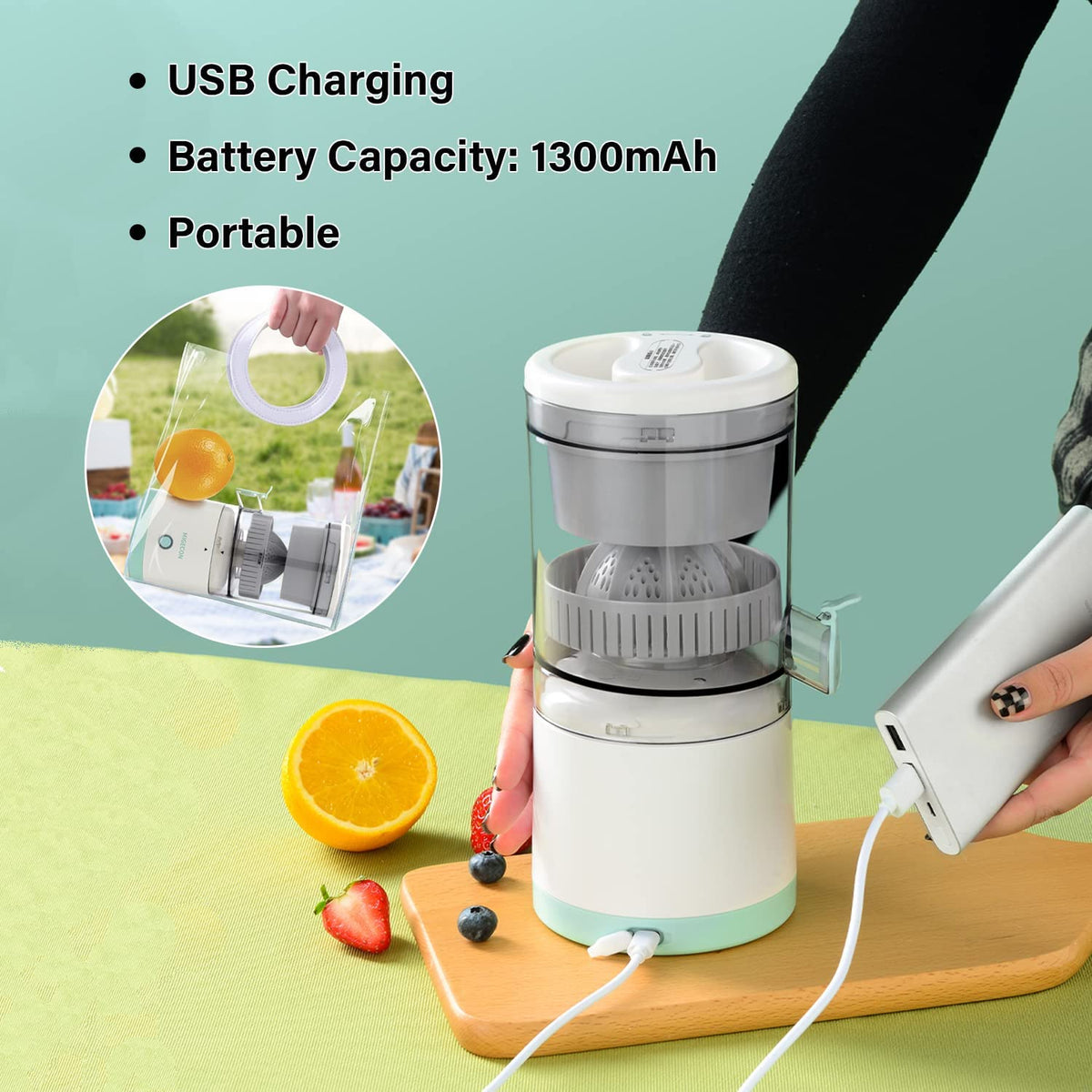 Rechargeable 1100W Electric Juicer Blender Rechargeable 1100W Electric Juicer Blender