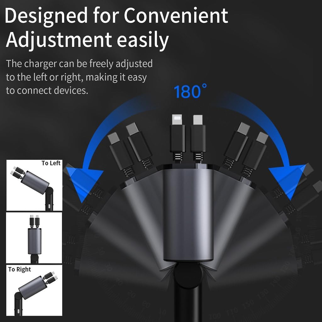 Retractable Car Charger | Type C Usb Charger Adapter Automobile Charger For Car Retractable Car Charger