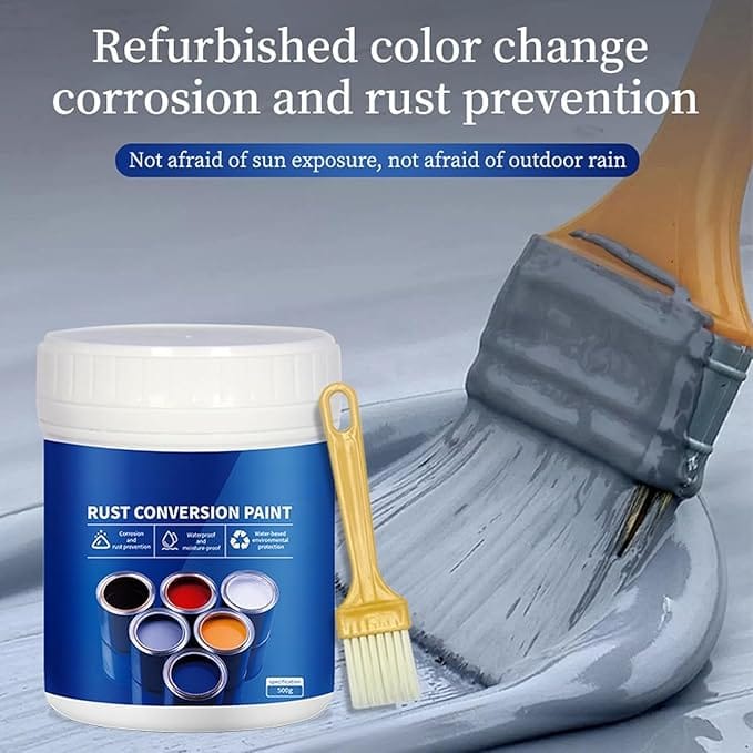 RustReactxo (Set of 2, 300ml Each) | Primer Paint Home House Coat Paints Anti Rust Metalwork Building & Hardware RustReactxo Rust Converter Paint (Set of 2, 300ml Each)