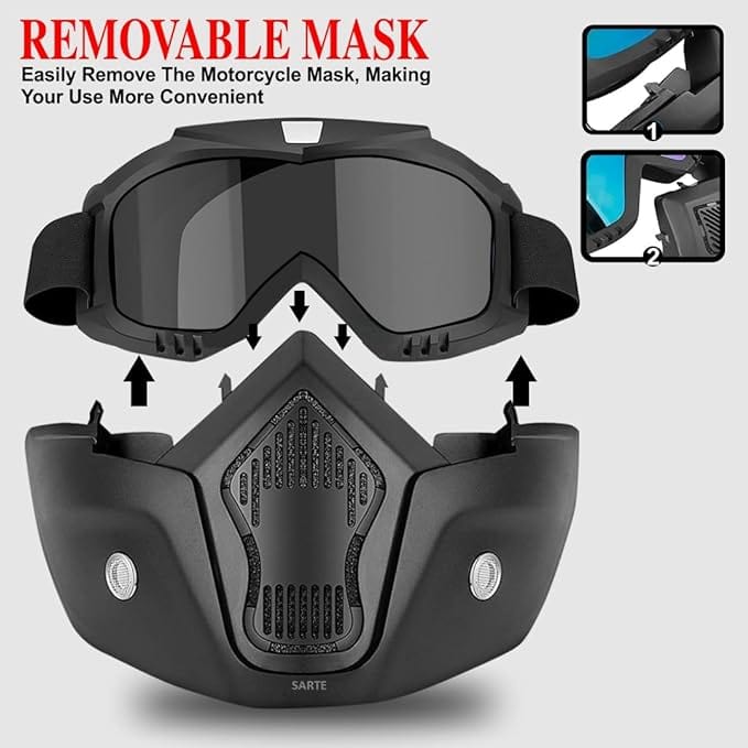 Safety Goggles UV Protective Glasses Face Shield Black Face mask RIDING MASK Safety Goggles Face Shield